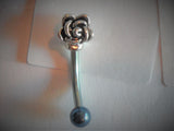 Grade 23 Titanium Solitaire Flower  Bar VCH Clit Clitoral Hood Ring 14 gauge - I Love My Piercings!