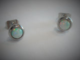 Surgical Steel White Opal Earring Studs Posts Ear Cartilage 20 gauge 20g - I Love My Piercings!