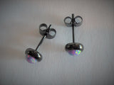 Black Titanium Purple Opal Earring Studs Posts Ear Cartilage 20 gauge 20g - I Love My Piercings!