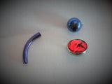 Grade 23 Titanium Red Gem Purple Blue Bar VCH Clit Clitoral Hood Ring 14 gauge - I Love My Piercings!