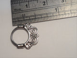 Surgical Steel Filigree Hoop Seamless Snap in 18 gauge