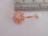 14k Rose Gold Plated Barbell Snowflake Gem Ball VCH Clitoral Clit Hood 14 gauge - I Love My Piercings!