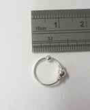 Sterling Silver Bali Ball Ear Universal Hoop Ring 20 gauge 20g 9 mm Diameter