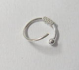 Sterling Silver Wire Wrap Ear Cartilage Nose Hoop Ring 20 gauge 20g