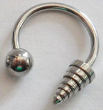 Silver Surgical Steel Spiked Bottom Side Lip Ring Half Hoop 16 gauge 16g - I Love My Piercings!
