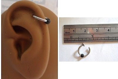 Ear Cuff Fake Helix Cartilage Piercing Jewelry Ear Hoop Single Black Ball - I Love My Piercings!