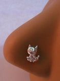 Sterling Silver Nose Stud Pin Ring L Shape Post Kitty Kitten Cat 20g 20 gauge - I Love My Piercings!