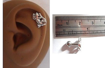 Surgical Steel Helix Tragus Cartilage Barbell Stud Ring 16 gauge 16g Gecko - I Love My Piercings!