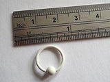 Nose Ring SEPTUM Nostril White Captive Hoop 16 gauge 16g 10mm diameter - I Love My Piercings!