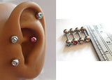 4 Surgical Steel Crystal Gem Balls Cartilage Tragus Conch Barbells 16 gauge 16g - I Love My Piercings!