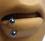 Blue Titanium Half Hoop Horseshoe Side Bottom Lip Ring 14 gauge 14g 10mm - I Love My Piercings!
