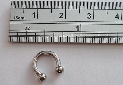 Surgical Steel Curved Barbell Half Hoop Horseshoe Ring 14 gauge 14g 8mm - I Love My Piercings!
