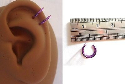 Ear Cuff Fake Helix Cartilage Piercing Jewelry Ear Hoop Titanium Purple - I Love My Piercings!