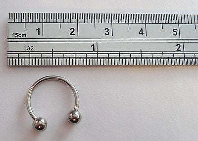 Surgical Steel Curved Barbell Half Hoop Horseshoe Ring 16 gauge 16g 11mm - I Love My Piercings!