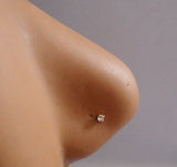 4 Gold Titanium Tiny Crystal Nose Studs Pins Rings L Shape 22 gauge 22g - I Love My Piercings!