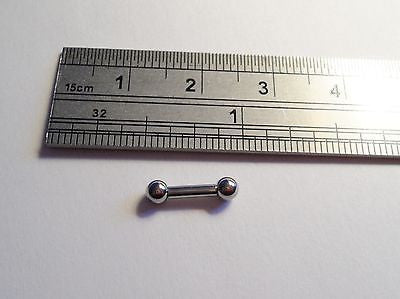 Surgical Steel Straight Barbell 14 gauge 14g 1/4 inch 6mm Balls 3mm - I Love My Piercings!