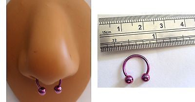 Purple Titanium Half Hoop Horseshoe Circular Nose Septum Ring 16g 16 gauge 10mm - I Love My Piercings!