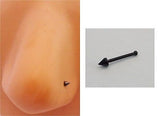 Black Small Spike Spiked Ball End Nose Bone Stud Ring Straight Post 20 gauge 20g - I Love My Piercings!