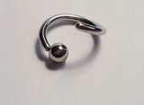 Surgical Steel Ball Attached Nose Septum Hoop 14 gauge 14g 10mm Diameter - I Love My Piercings!