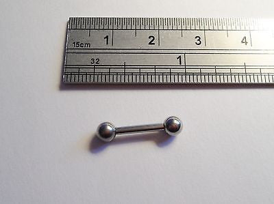 Surgical Steel Straight Barbell 14 gauge 14g 3/8 inch 10mm Balls 4mm - I Love My Piercings!