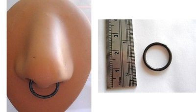 Black Titanium Plated Seamless Segment Septum Nose Ring Hoop 14g 14 gauge 12mm - I Love My Piercings!