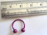 Purple Titanium Half Hoop Horseshoe Circular Nose Septum Ring 16g 16 gauge 10mm - I Love My Piercings!