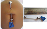 Bioplast PTFE Pregnancy Flexible Blue Feet Belly Barbell Ring 14 gauge 14g - I Love My Piercings!