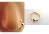 New GOLD TITANIUM Captive Bead Hoop Nose Ring 16 gauge 16g 10mm Diameter - I Love My Piercings!
