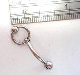 Dark Pink Gem Small Hoop Dangle Barbell Bar VCH Jewelry Clit Clitoral Hood Ring 14 gauge - I Love My Piercings!