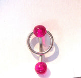 Surgical Steel Purple Dangle Hoop Curved Barbell VCH Jewelry Clit Bar Hood Ring 14g - I Love My Piercings!