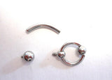 Iridescent Gem Small Hoop Dangle Barbell Bar VCH Jewelry Clit Clitoral Hood Ring 14 gauge - I Love My Piercings!