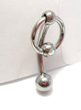 Iridescent Gem Small Hoop Dangle Barbell Bar VCH Jewelry Clit Clitoral Hood Ring 14 gauge - I Love My Piercings!