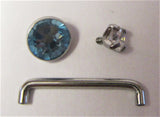 Internally Threaded Aqua Clear Flat Gem CZ VCH Jewelry Clitoral Hood 14 gauge - I Love My Piercings!