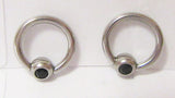 Surgical Steel Black Gem Crystal Small Hoops Tragus Rook Piercing 16 gauge 16g