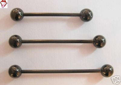 BLACK TITANIUM  1&3/8  Inch INDUSTRIAL 14 gauge - I Love My Piercings!