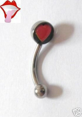 New HEART LOGO Eyebrow Ring 5/16 Shaft 16 gauge - I Love My Piercings!