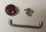 Internally Threaded Fuschia Clear Flat Gem CZ VCH Jewelry Clitoral Hood 14 gauge - I Love My Piercings!