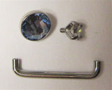 Internally Threaded Light Blue Clear Flat Gem VCH Jewelry Clitoral Hood 14 gauge - I Love My Piercings!