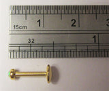 18k Gold Plated Peridot Opal Stud Post Lip Tragus Cartilage Ring 16 gauge 16g