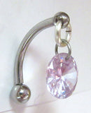 Surgical Steel Barbell Clear Purple Crystal Gem VCH Clitoral Clit Hood 14 gauge - I Love My Piercings!