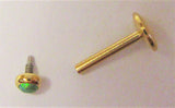 18k Gold Plated Peridot Opal Stud Post Lip Tragus Cartilage Ring 16 gauge 16g