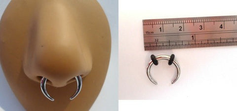 Surgical Steel Hoop Pincher Round Tapered Septum Nose Ring 8 gauge 8g - I Love My Piercings!