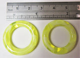 Pair Yellow Marble Light Acrylic Seamless Segment Hoops Rings Plugs 4 gauge 4g