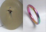 Oil Slick Titanium Plated Seamless Segment Hoop Belly Navel Ring 16 gauge 16g