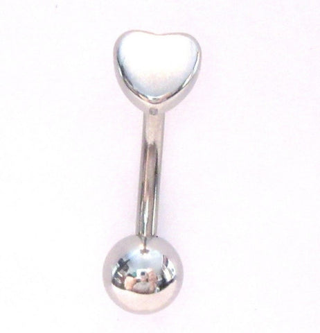 Surgical Steel Heart Curved Barbell Bar VCH Jewelry Clit Clitoral Hood Ring 14 gauge 14g - I Love My Piercings!