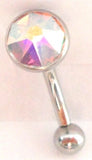 Swarovski Iridescent Crystal Vertical Clitoral Hood VCH Barbell Genital 14 gauge - I Love My Piercings!