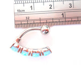 Steel Curved Barbell Blue Opalite Clit Clitoral Hood VCH Jewelry Ring 14 gauge 14g - I Love My Piercings!