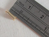 14K Yellow Gold Push Pin 6 mm Short Flat Back Stud Clear Gem 16 gauge
