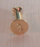 14K Yellow Gold Push Pin 6 mm Short Flat Back Stud Clear Gem 16 gauge