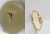 Gold Titanium Twisted Bar Smaller Thinner Hoop Belly Navel Ring 20 gauge 20g